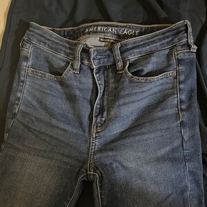 American Eagle Outfitters Women's Dark Blue Skinny Jeans